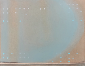 Spéir (Sky) 2019 42cmx33cm. Limestone marls from the Burren oil paint and enamel on board.